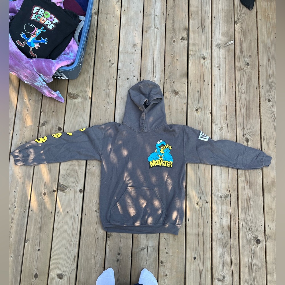 Mens Skater Sweater Cookie Monster Hoodie